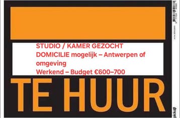 Dringend: Studio/Kamer met DomicilieWerkende huurder zoekt s