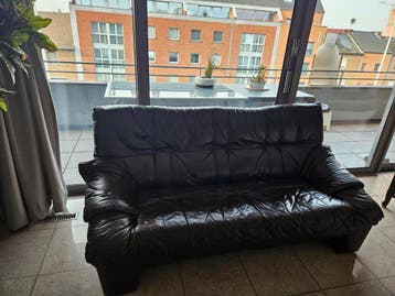 Lederen donker bruine 2/3-zit