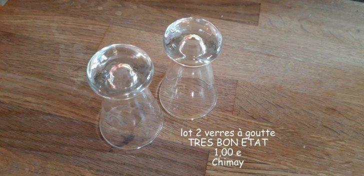 lot de 2 verres à goutte impec, Maison & Meubles, Cuisine | Vaisselle, Utilisé, Verre ou Verres, Enlèvement ou Envoi