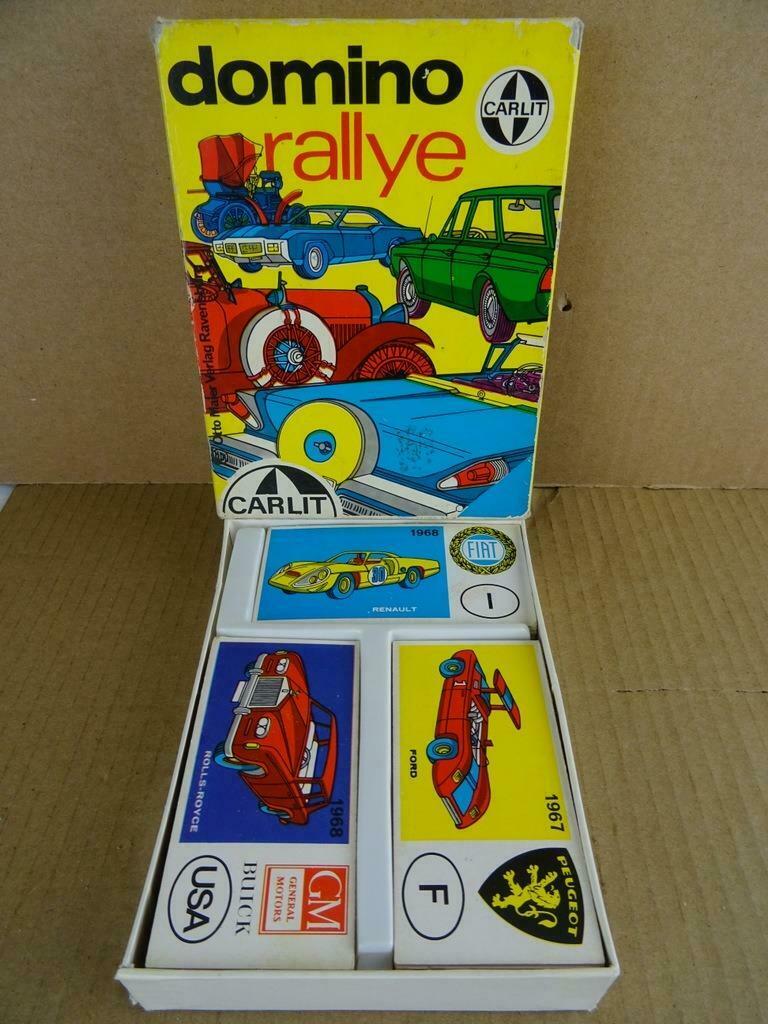 Jeu de domino vintage oldtimers Carlit Domino rallye 1970, Jeu de voyage, Enlèvement ou Envoi, 1 ou 2 joueurs, Carlit