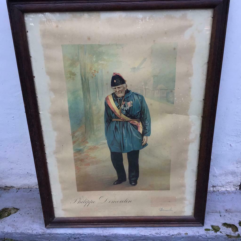 Ancienne gravure sous verre représentant PHILIPPE DEMOULIN