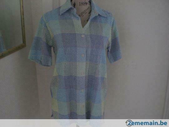 Chemisier carreaux Bleu Bonheur taille 40, Ophalen of Verzenden, Gedragen, Blauw