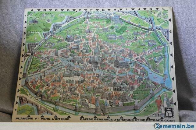 §  ancien panneau cger "ville l'an 1600", Collections, Enlèvement ou Envoi, Utilisé