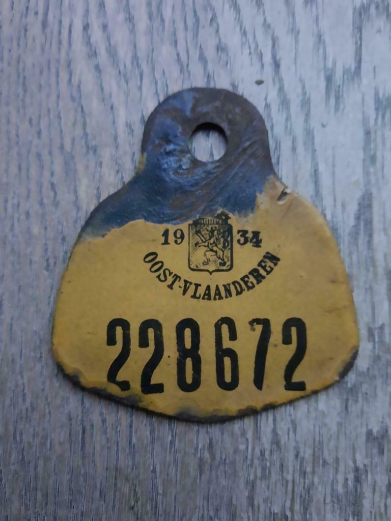 Fietsplaat Oost-Vlaanderen 1934, Ophalen of Verzenden