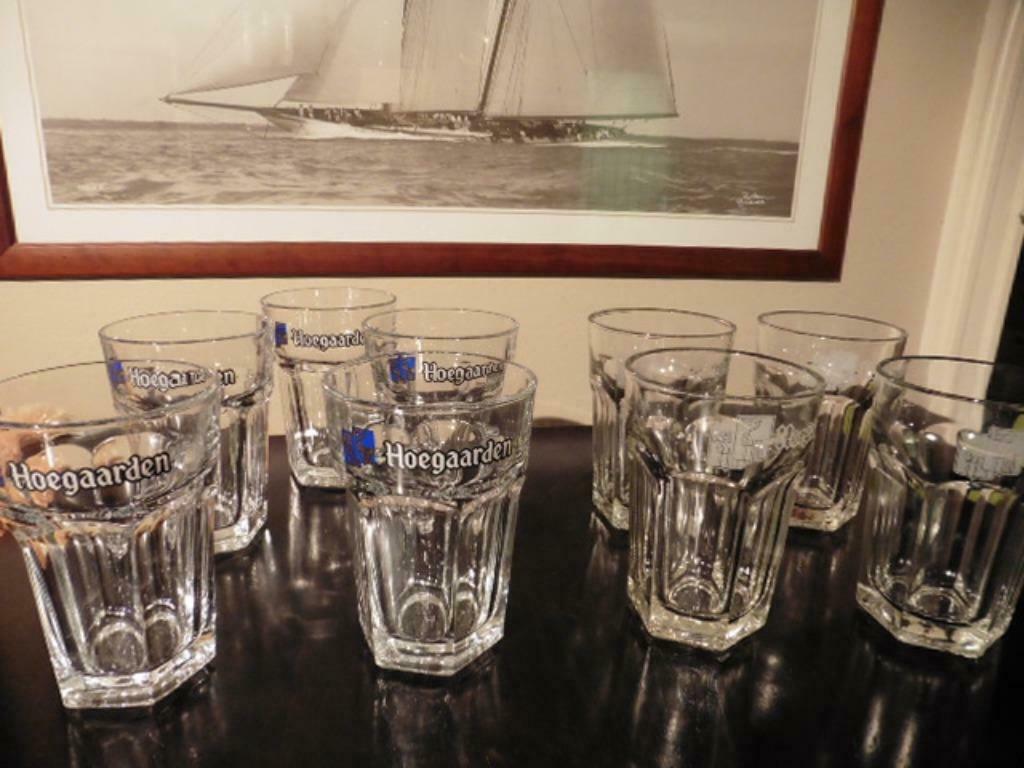 Hoegaarden glas (rosé en normaal), Ophalen of Verzenden, Zo goed als nieuw, Bierglas