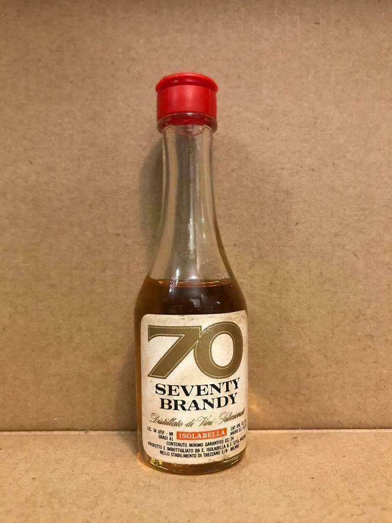 70 - Seventy Brandy - Alcoholminiatuur - 25 cc - Italië, Ophalen of Verzenden, Gebruikt, Italië, Overige typen