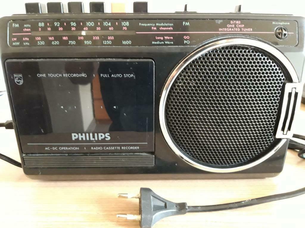 PHILIPS RADIO CASSETTE RECORDER D7182, Ophalen of Verzenden, Gebruikt, Radio