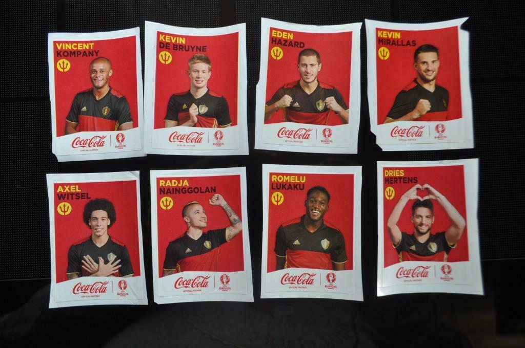 PANINI/COCA COLA COMPLETE SET EURO 2016 RED DEVILS STICKERS, Collections, Envoi, Comme neuf, Affiche, Image ou Autocollant