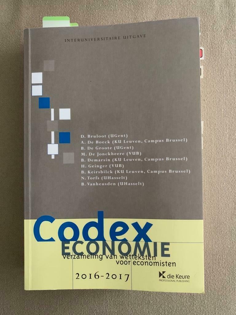 Boek 'Codex Economie' 2016 - 2017, Boeken, Gelezen, Economie en Marketing, Bruloot, De Boeck, De Groote, De Jonckheere, Demarsin, Geinger,