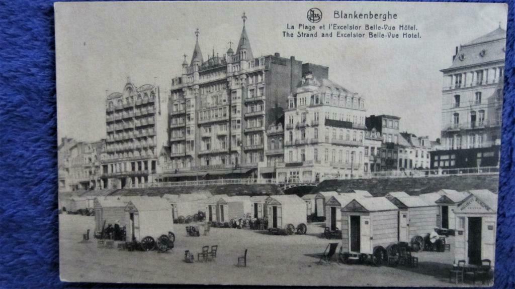 POSTKAARTEN- BLANKENBERGE, HET STRAND EN HET EXCELSIOR HOTEL, Verzamelen, Postkaarten | België, Gelopen, West-Vlaanderen, Voor 1920