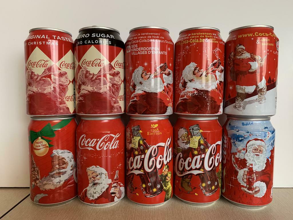 1 Partij Coca-Cola Kerstman blikjes uit verschillende landen, Verzamelen, Gebruikt, Verpakking