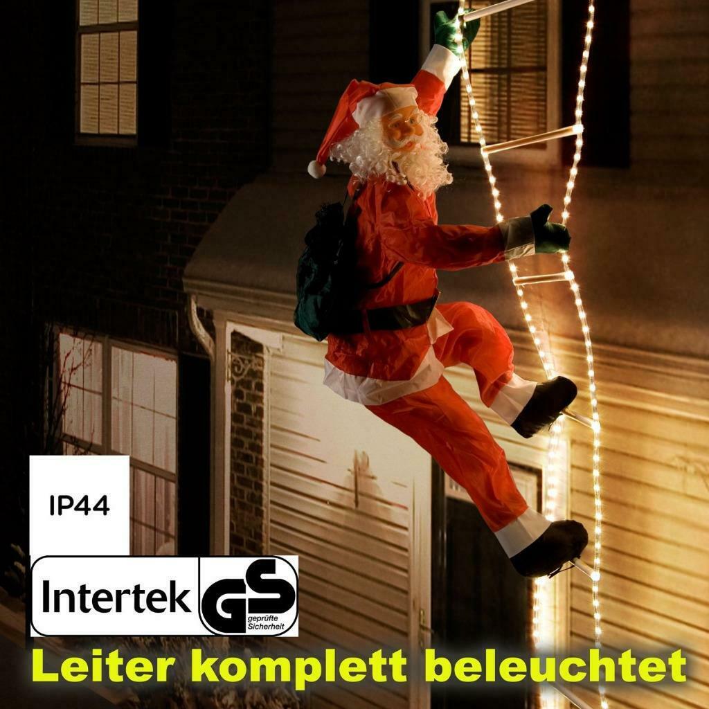 Kerstman Op ladder. Met Prachtige Led-Verlichting. 2.40m!!!, Diversen, Ophalen of Verzenden, Nieuw