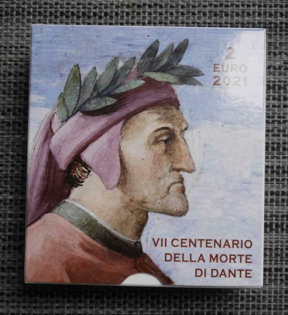 2 euro Vaticaan 2021 Be Dante Alighieri - Proof, Ophalen of Verzenden, Vaticaanstad, 2 euro, Setje