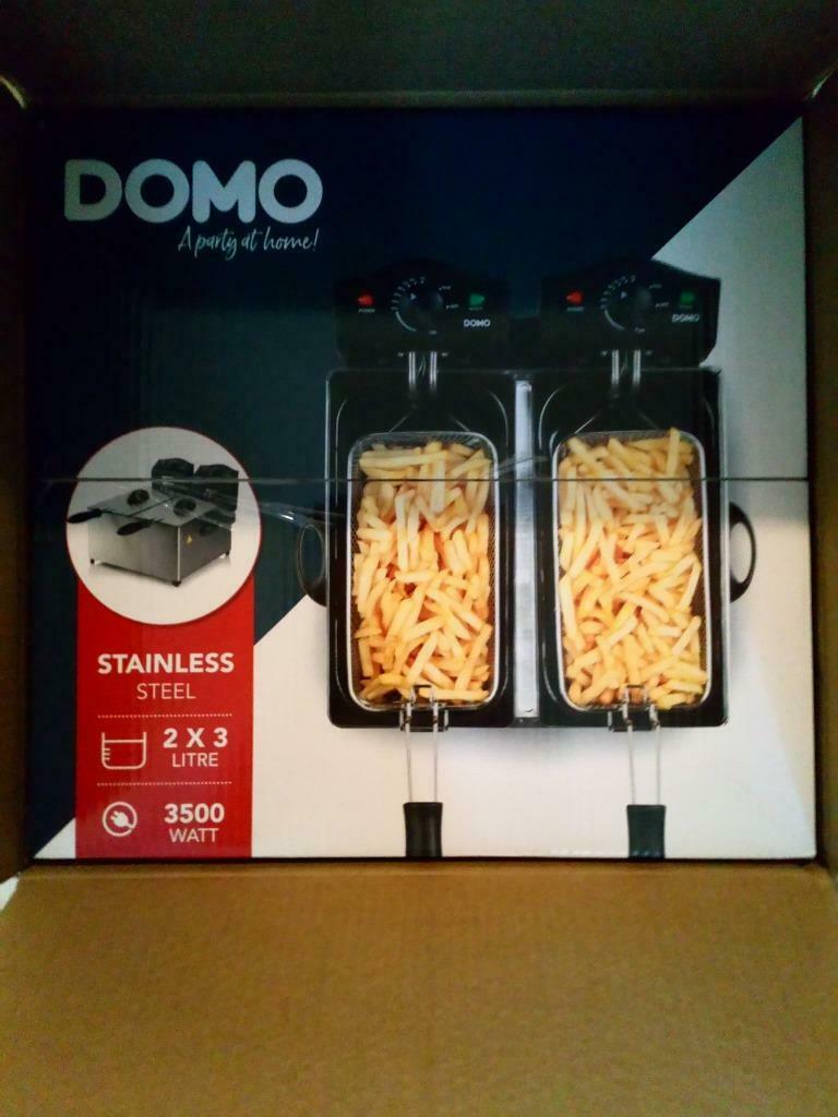 DOMO - Dubbele friteuse **NIEUW**, 4 liter of meer, Ophalen of Verzenden, Nieuw, Duo-friteuse