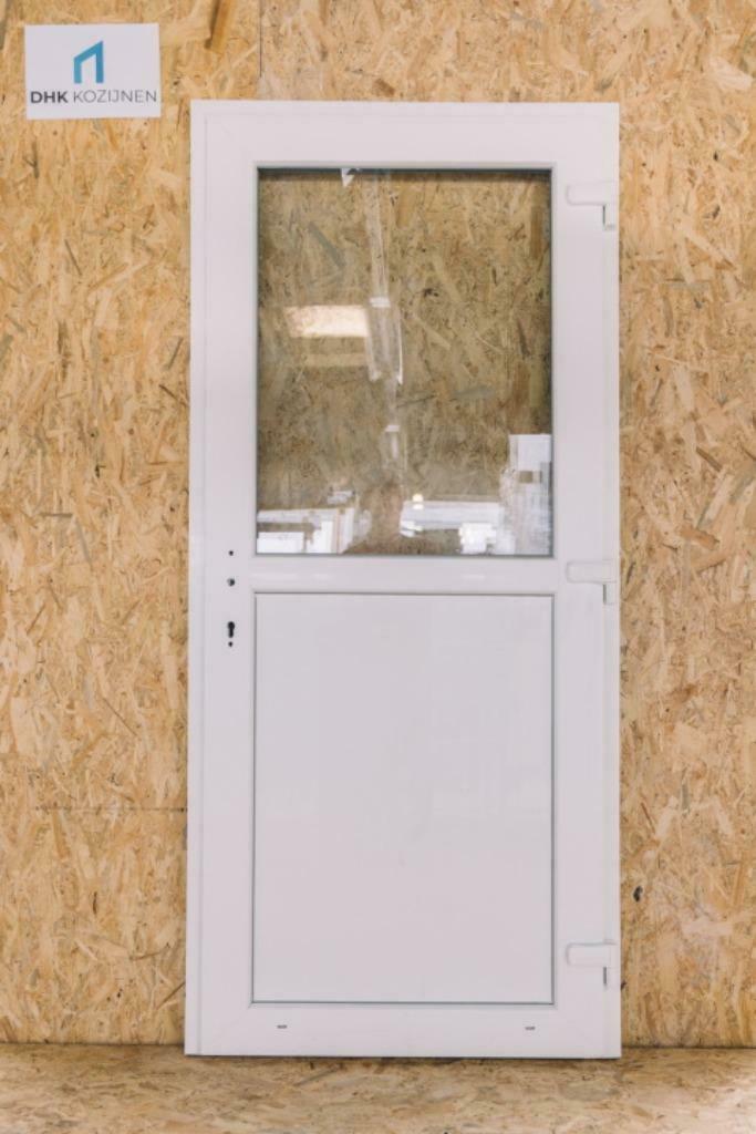 PVC deur 98x215 1/2 glas, Doe-het-zelf en Bouw, Deuren en Vliegenramen, 80 tot 100 cm, Nieuw, Ophalen of Verzenden, Buitendeur