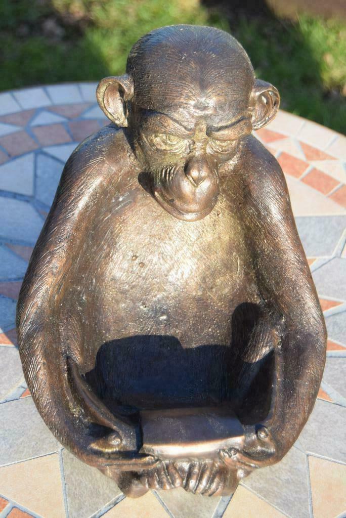 De aap die leest (dierlijk brons), Ophalen of Verzenden