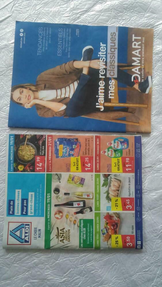 Vintage deco cours Pub revue aldi damart janvier 2022, Aldi, Enlèvement ou Envoi