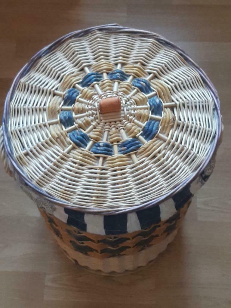 rieten (was)mand vuile was+deksel+handvaten+stoffen voering, Ophalen, Nieuw, Overige kleuren, Overige typen