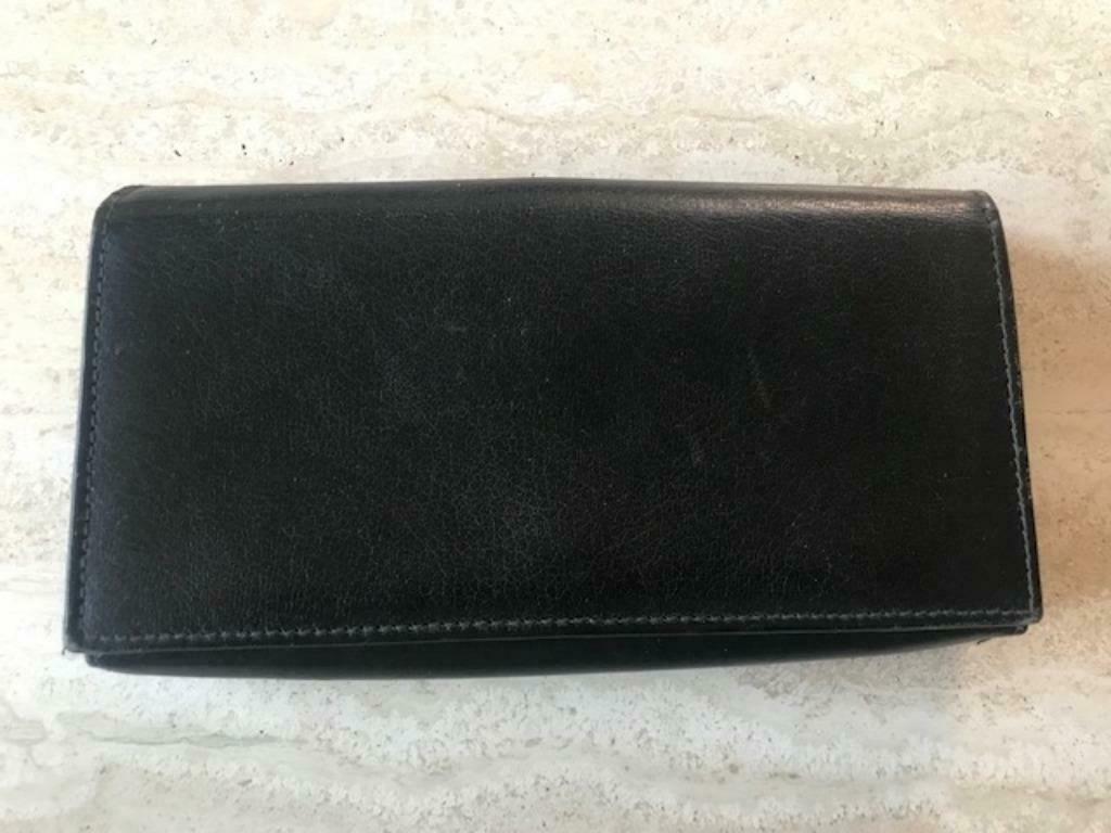 Zwarte lederen portefeuille (zn4873), Enlèvement ou Envoi, Comme neuf, Noir, Cuir