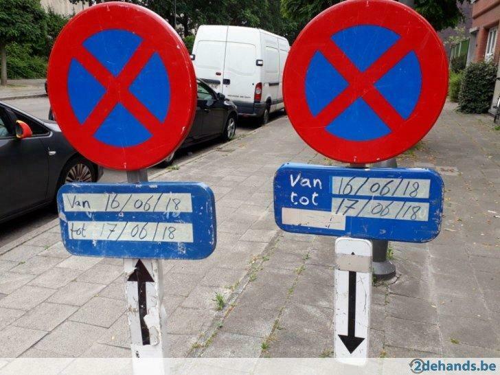 set parkeerborden E3 te huur, Enlèvement ou Envoi, Utilisé