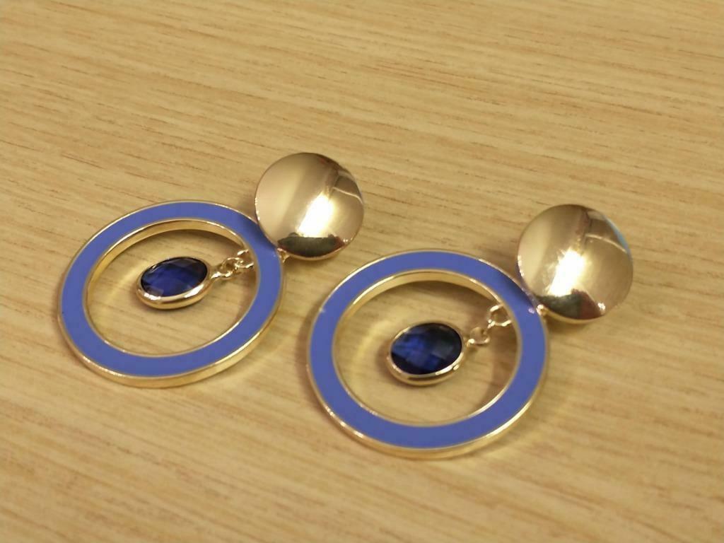 Oorhangers Summervibes blauw, Bijoux, Sacs & Beauté, Boucles d'oreilles, Neuf, Enlèvement ou Envoi, Or, Bleu