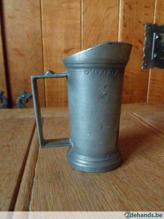 Tinnen maatbeker deciliter, Antiek en Kunst