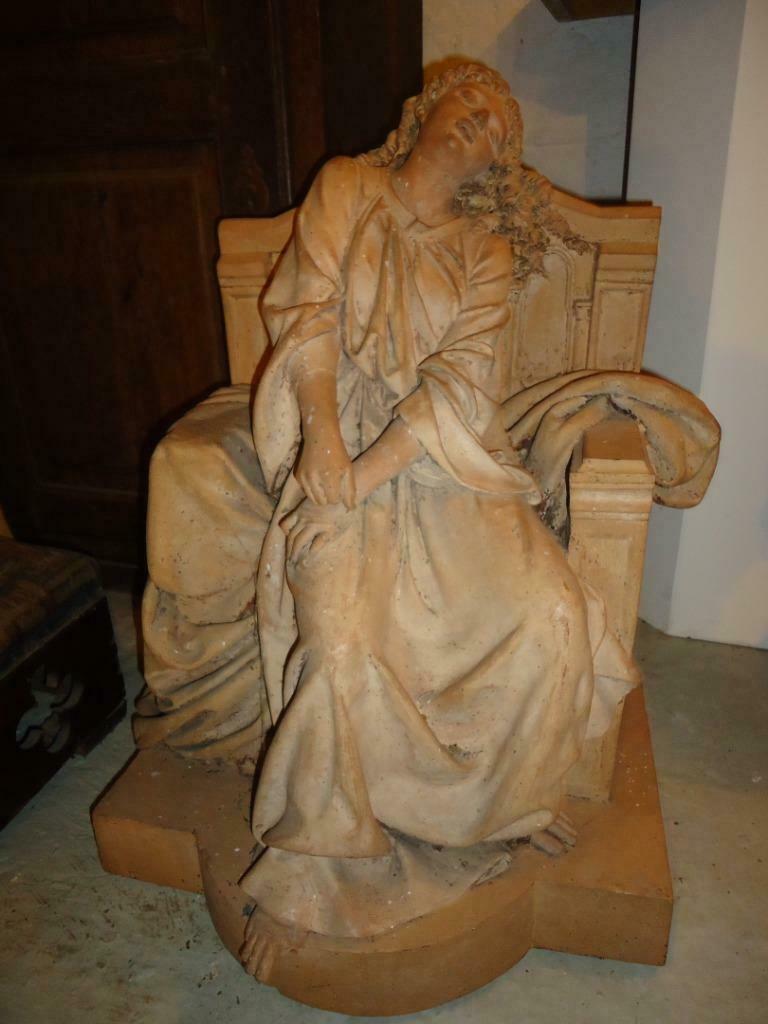 ADOLPHE MAUBACH ca 1850 FR. statue sculpture terre cuite, Enlèvement