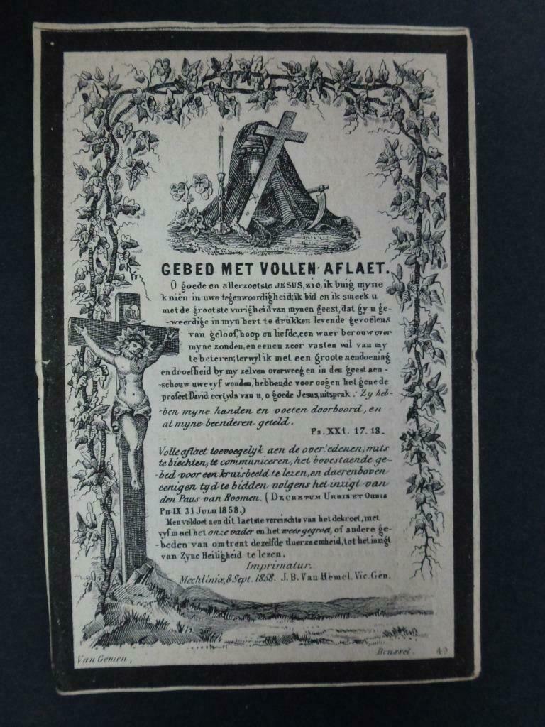 doodsprentje Ceulemans Henrica  Keerbergen 26 juny 1798 + K, Verzenden, Rouwkaart