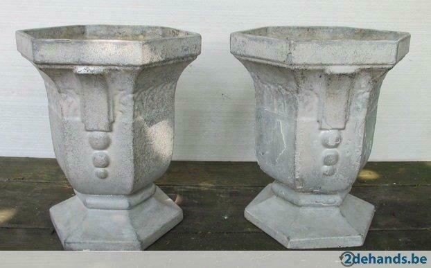 antieke gietijzeren tuinvazen art deco motief 9, Verzenden