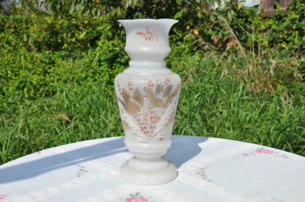 §  vase opaline decor emaillé, Antiquités & Art, Antiquités | Vases, Enlèvement ou Envoi