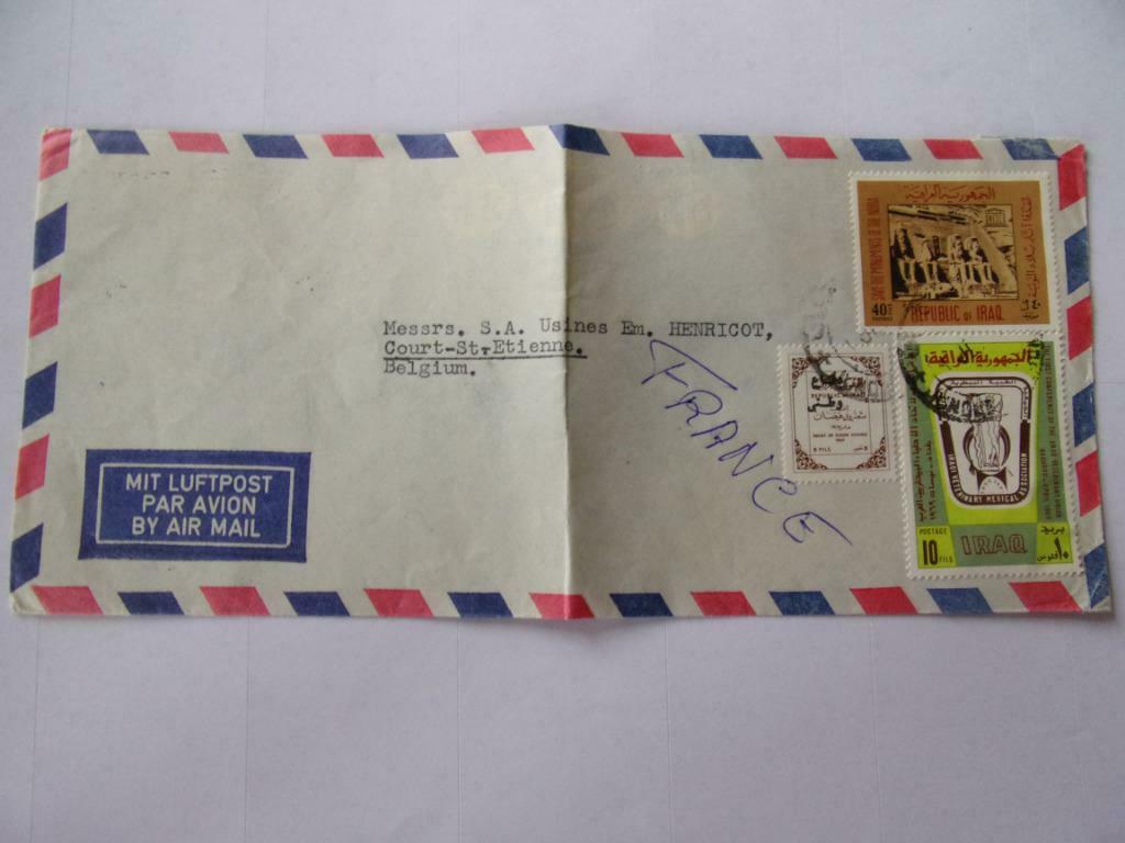 Enveloppe oblitérée BAGDAD  IRAK 1970, Oblitéré, Enlèvement ou Envoi, Autre, Affranchi