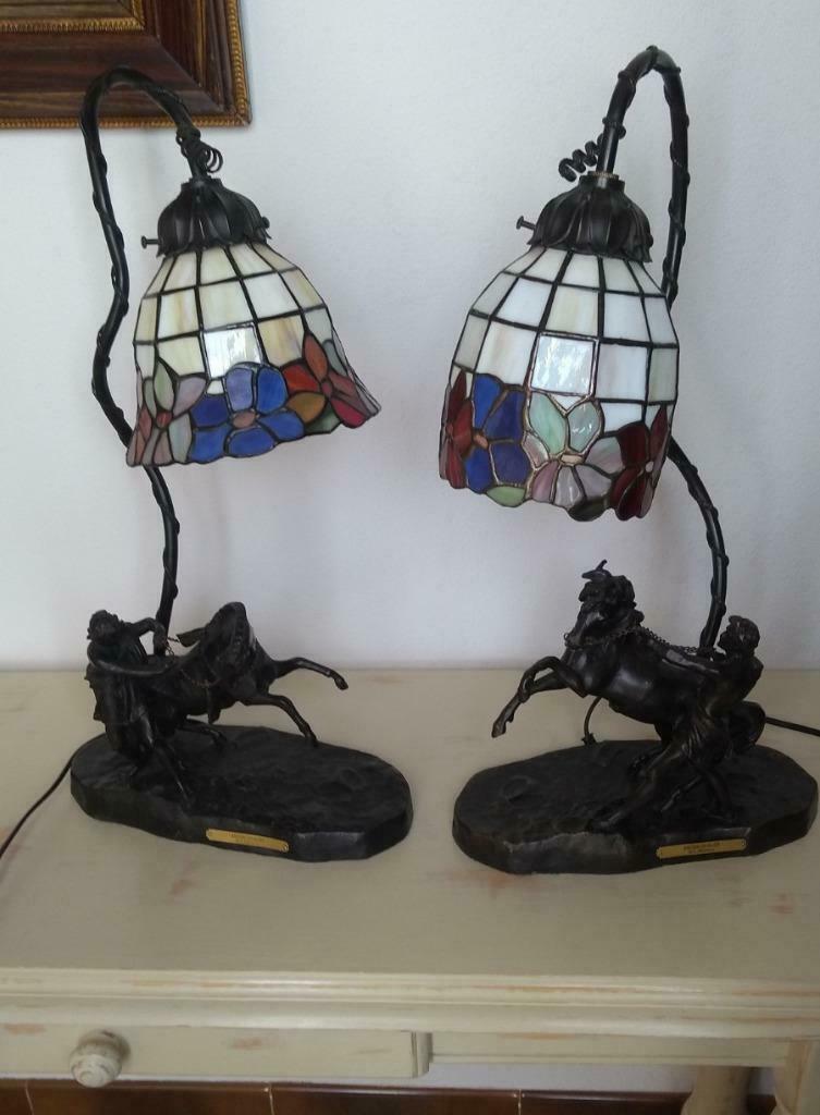 2 lampen Brons - C. Desmeure - Ancien Cavalier, Antiek en Kunst, Kunst | Beelden en Houtsnijwerken, Ophalen