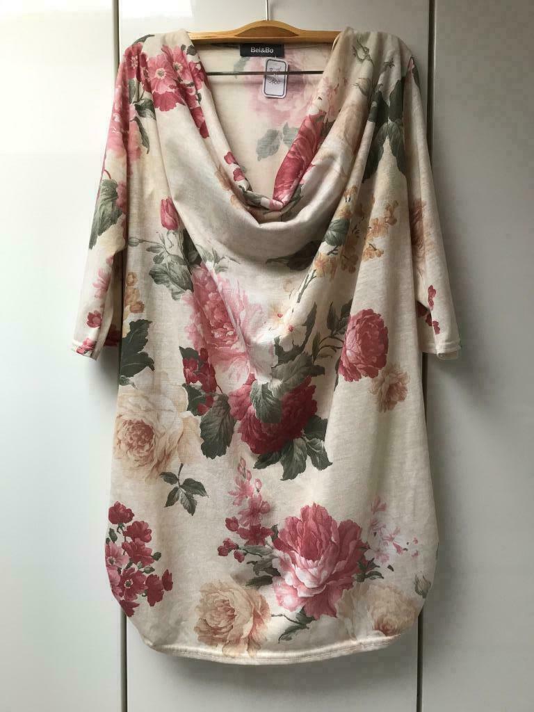 Tunique beige fleurie Bel & Bo - Taille M ---, Vêtements | Femmes, Blouses & Tuniques, Taille 38/40 (M), Enlèvement ou Envoi, Comme neuf