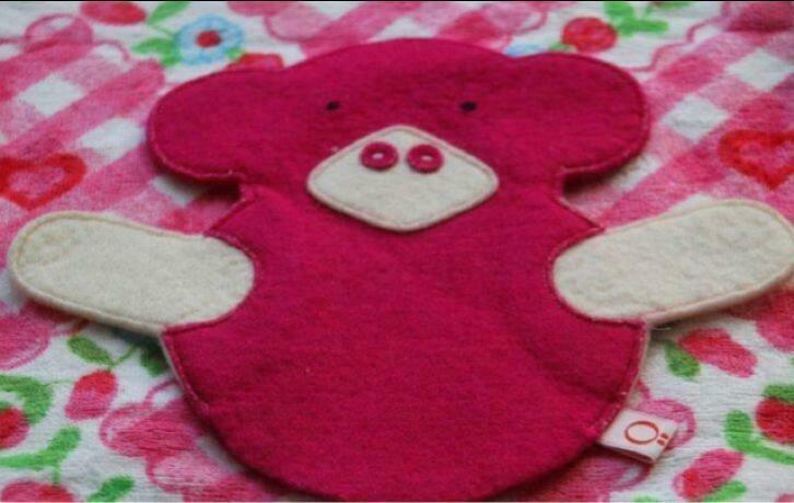 ESTHEX handpop handpopje varken roze vilt vilten dier, Kinderen en Baby's, Speelgoed | Educatief en Creatief, Ophalen of Verzenden