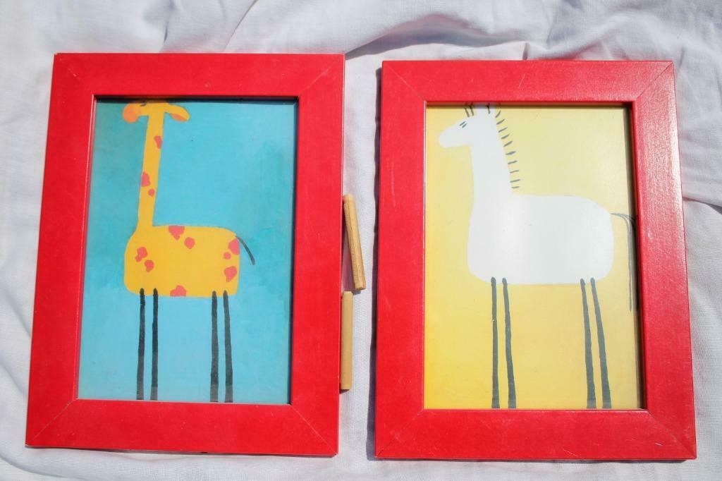 2 kadertjes met giraf, Huis en Inrichting, Minder dan 50 cm, Gebruikt, Ophalen of Verzenden, Minder dan 50 cm