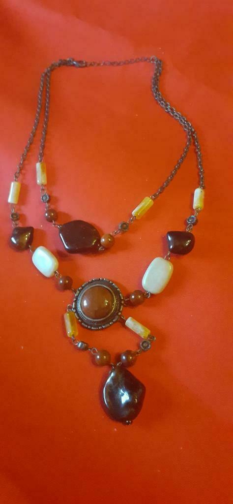 Collier chaine perle et cailloux, Enlèvement ou Envoi, Utilisé