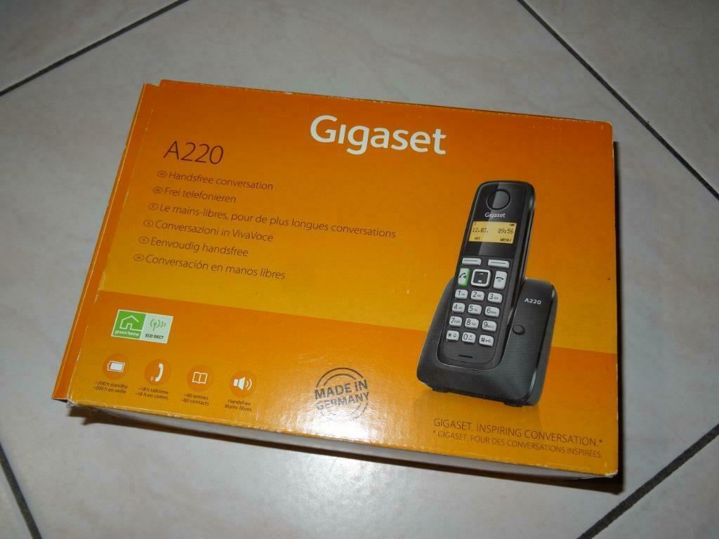 Telefoon Gigaset  A220  met basisstation (handsfree), Telecommunicatie, Ophalen of Verzenden, Gebruikt, 1 handset, Stralingsarm