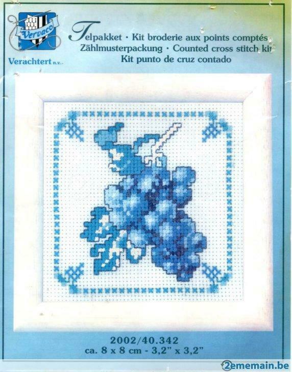 Kit broderie Point de croix 8 x 8 cm grappe de raisin noir, Enlèvement ou Envoi, Neuf