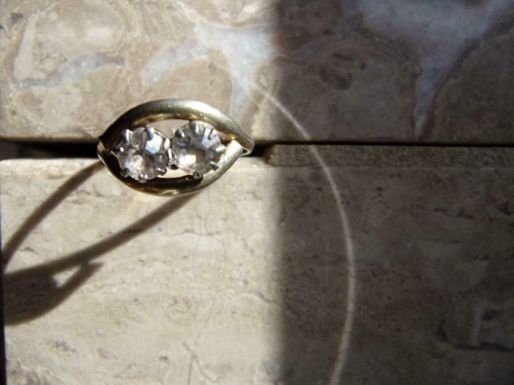 Oude ring GOUD DUBBEL, Handtassen en Accessoires, Ringen, Gebruikt, Ophalen of Verzenden, Dame, Goud