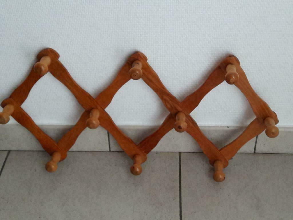 Porte-manteaux accordéon en bois vintage, Enlèvement ou Envoi, Utilisé, Bois, Portemanteau mural