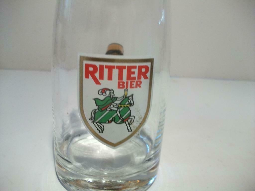 Vintage Ritter Glass avec poignée jaune 0,2 l - verre à bièr, Enlèvement ou Envoi, Comme neuf, Verre à bière