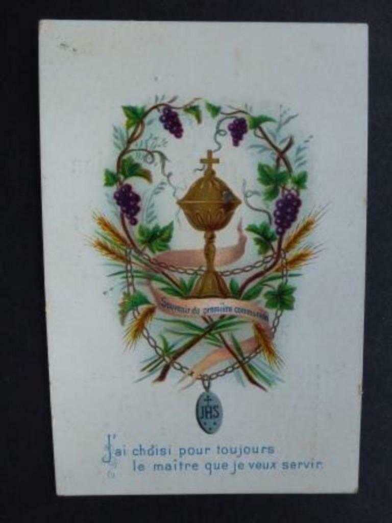 carte de prière première communion Joseph Buedts 1892, Collections, Envoi, Image pieuse