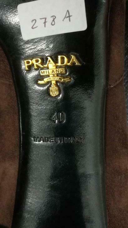 278A* PRADA LUXE superb bruinleren pumps (40), Ophalen of Verzenden, Gedragen, Bruin, Pumps