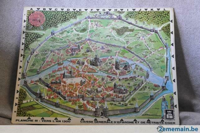 ancien panneau cger "ville l'an 1300", Collections, Utilisé