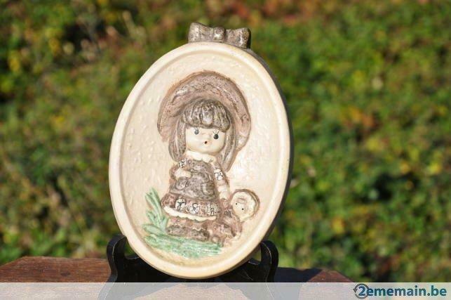 cadre ovale mural en platre filette, Maison & Meubles, Enlèvement ou Envoi, Utilisé