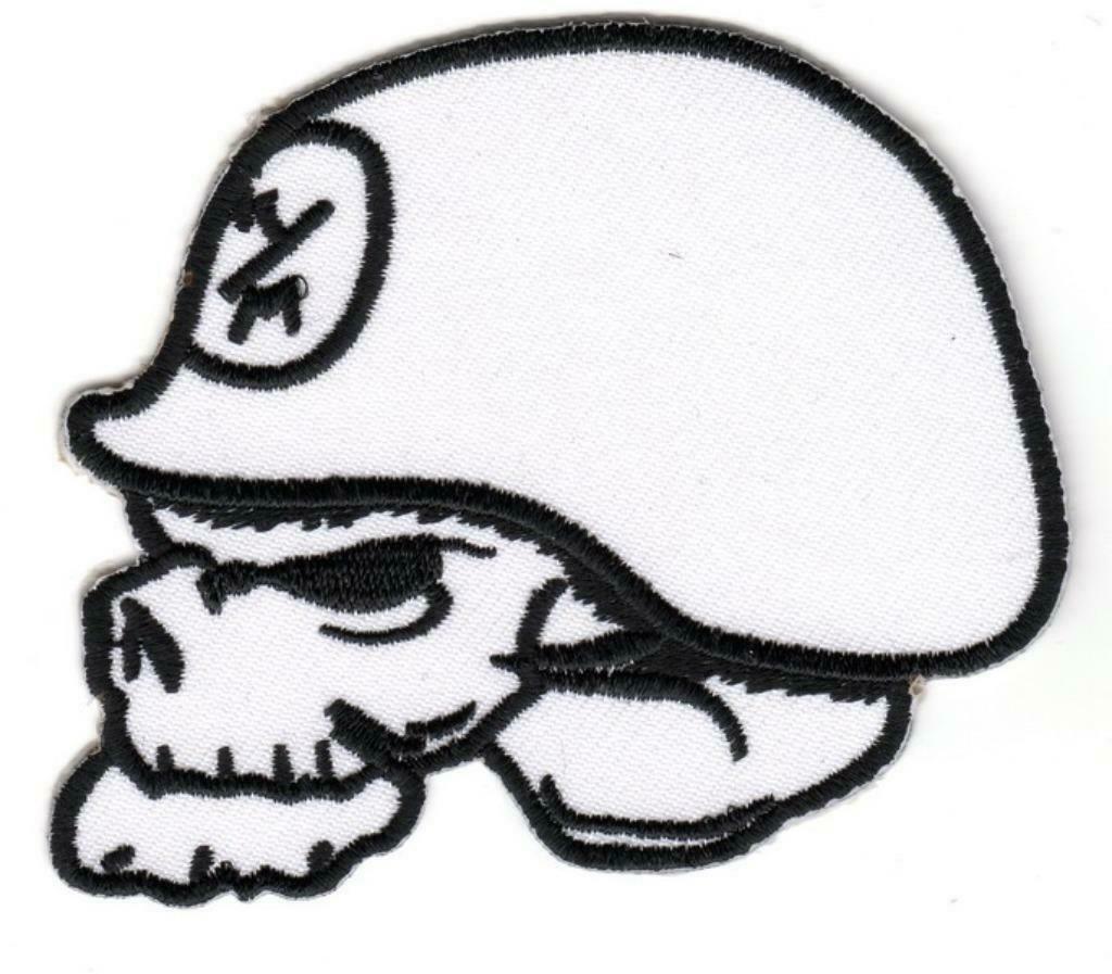 Patch Metal Mulisha Skull - Wit - 90 x 75 mm, Ophalen of Verzenden, Nieuw zonder kaartje, Overige typen