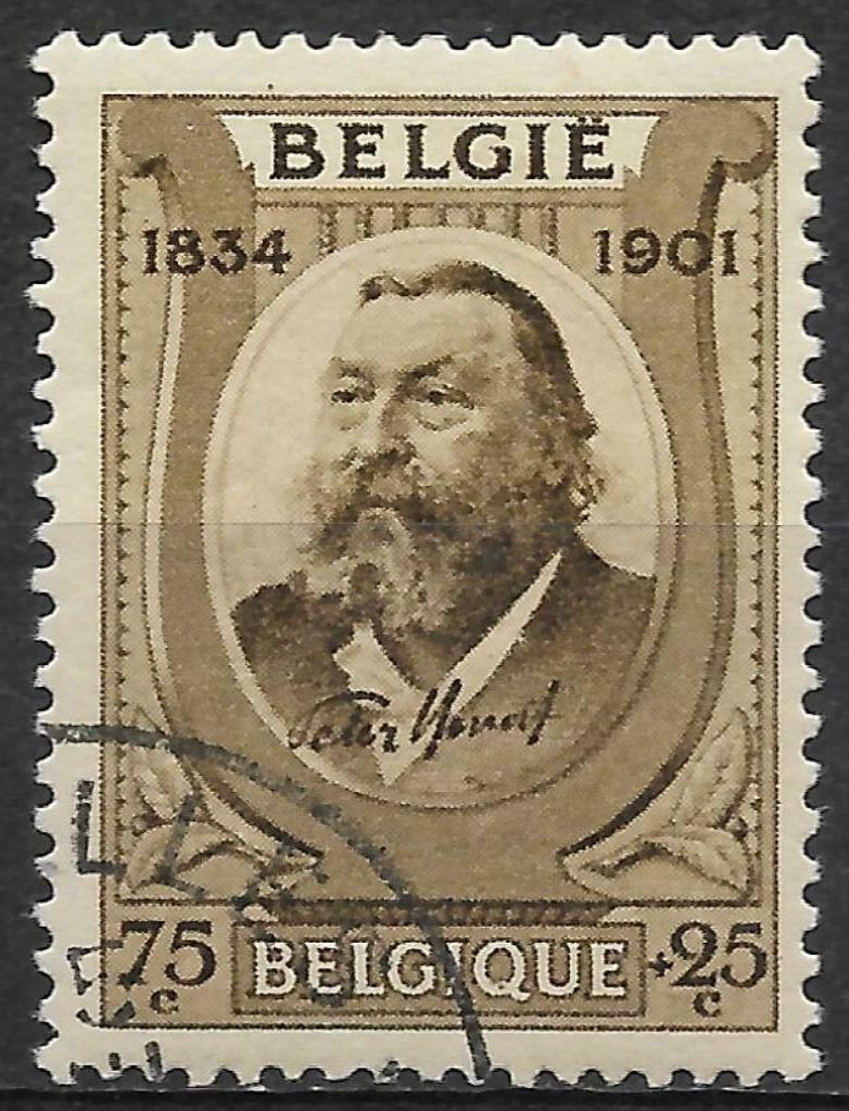 POSTZEGELS BELGIË- NR. 385- PETER BENOIT., Ophalen of Verzenden, Gestempeld, Gestempeld