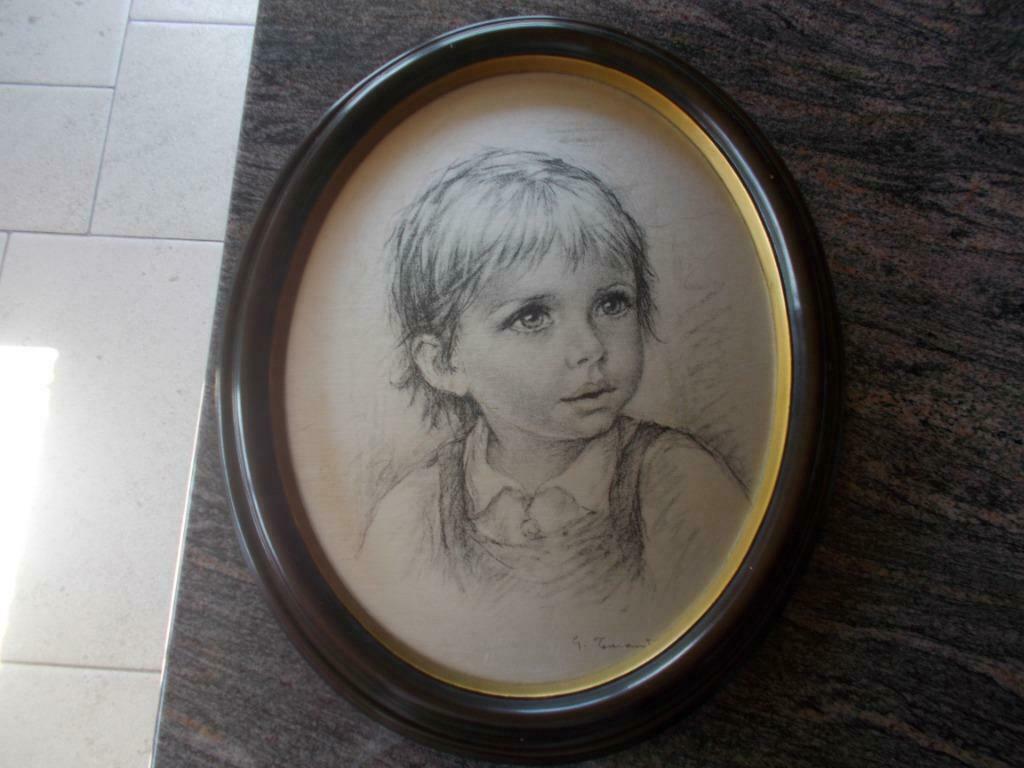 Vintage tekening (kind), Antiek en Kunst, Ophalen of Verzenden