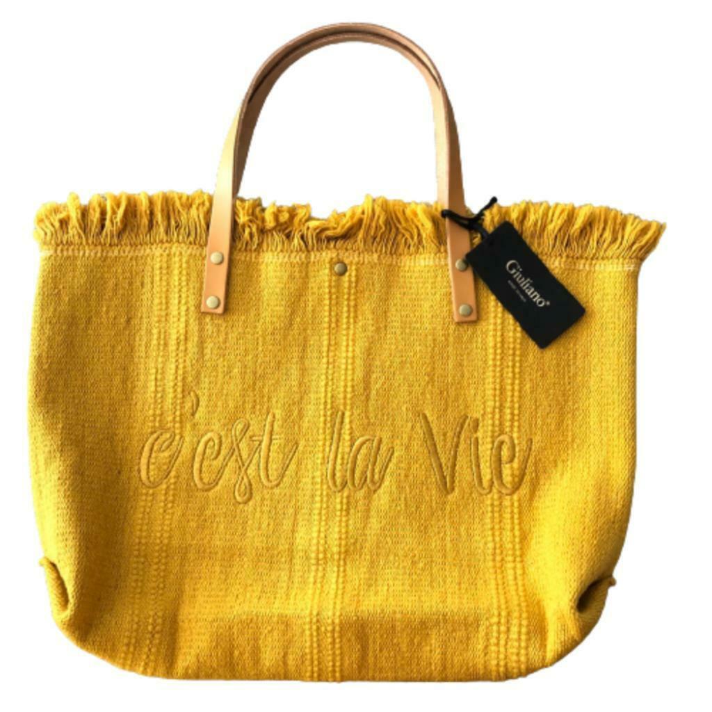 Sac de plage en toile Giuliano, sac shopping - neuf, Bijoux, Sacs & Beauté, Sacs | Sacs Femme, Neuf, Shopper, Jaune, Envoi