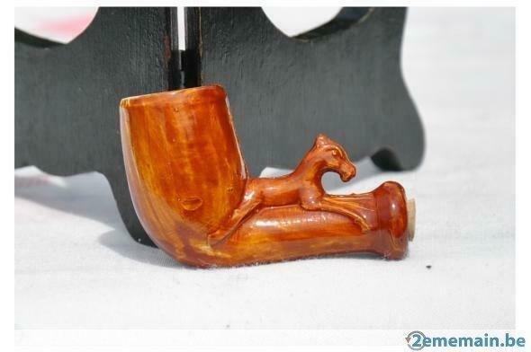 foyer de pipe au poney en terre de pipe émaillé neuf, Collections, Enlèvement ou Envoi, Neuf, Boite à tabac ou Emballage